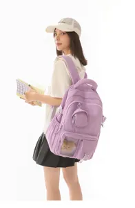 Zaino scolare leggero in nylon di grande capacita in stile Harajuku giapponese