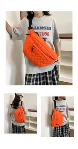 Modische Nylon Bonbonfarben gewebte Umhängetasche Brusttasche für Damen und Herren, Reise.