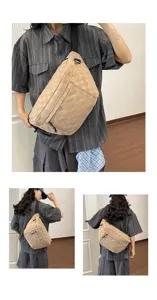 Lässige gewebte Umhängetasche für Damen, stilvolle große Kapazität Pendler Brusttasche.