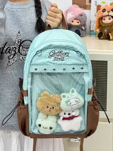 Zaino Ita trasparente a pois alla moda carino grande capacità borsa per la scuola