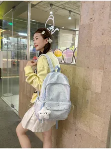 Süßer Rucksack mit Sternenmuster für Schüler großer Kapazität modisches Design Alltag