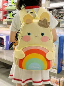 Cute Cartoon Rainbow Kids Backpack School Bag With Crown For 3-6 Years Old Girls Daily Use New