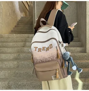 Gradient student school backpack with large capacity stylish casual design for daily use