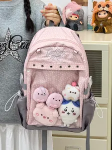 Zaino ita trasparente a pois alla moda carino con grande capacità per studenti scolastico