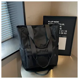 Borsa shopper in tela grande semplice da donna per lavoro quotidiano borsa a tracolla