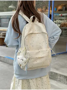 Süßer Rucksack mit Sternenmuster für Schüler, große Kapazität Freizeit-Tagesrucksack.