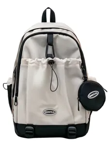 Sac a dos de grande capacite pour etudiants avec poche avant et petite pochette.