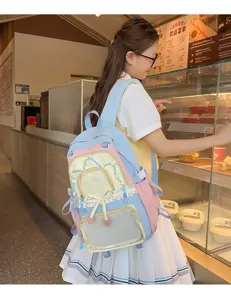 Zaino ita trasparente colorblock stile Harajuku dolce grande borsa per studenti