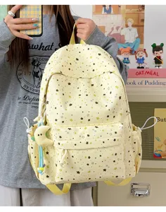 Japanese fresh cute star print large capacity lightweight student backpack for use