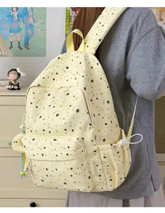 Japanese style cute star print large capacity lightweight student school backpack daily bag