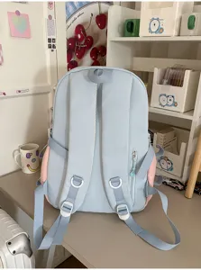 Zaino per studenti Harajuku bicolore con grande capacità e comodi spallacci imbottiti.