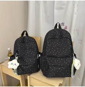 Japanischer ins süßer Blumen großer Kapazität Schulrucksack für Mädchen Studenten schwarz