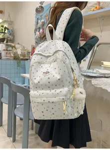 Joli sac à dos scolaire style collège avec motif étoiles et grands compartiments pour femmes