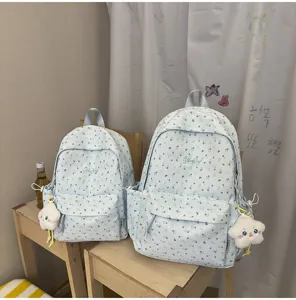 Japanischer INS niedlicher Blumendruck Rucksack grosse Kapazitat Schulranzen fur Madchen