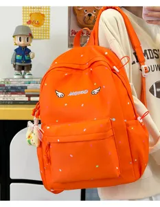 Japanischer niedlicher bunter Polka Dot orange Rucksack für Oberschüler lässige Campus Schulte
