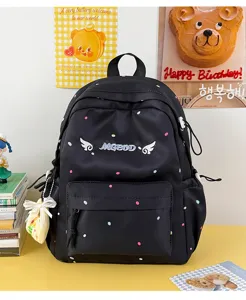 Süßer japanischer Stil Pünktchen Rucksack für Schüler lässige Freizeittasche Modisch