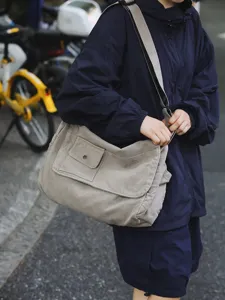 Vintage gewaschene Canvas Umhängetasche, große Kapazität lässige Crossbody Tasche für Alltag.