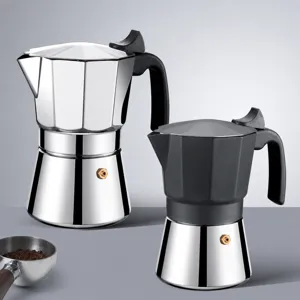 Stainless steel moka pot espresso maker 8-sided coffee maker for home kitchen brewing