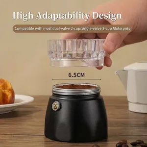 Transparenter Moka Kaffeepulver Trichter Dosierring 6.5CM für Espressokocher Kaffeewerkzeug