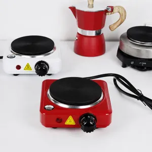 Compact electric stove for home use, portable mini hot plate for coffee and heating.