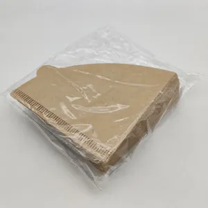 Natürlicher brauner V60 Kaffeefilter kegelförmig für Tropfkaffeemaschinen und Filterbecher.