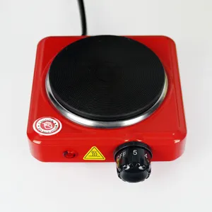 Red 500W electric mini hot plate stove for moka pot coffee tea warming lab wax melting portable