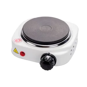 Portable electric hot plate single burner stove adjustable temperature cooking appliance white