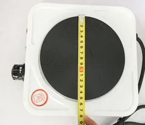 Vue detaillee de la plaque chauffante de poele electrique portable mesure taille blanc