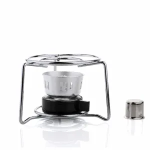 Glass Alcohol Lamp With Metal Stove Rack Siphon Coffee Maker Heating Burner Stand Kitchen Coffee Heating Tool