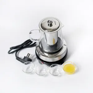 Mini stufa elettrica riscaldante set per tè in vetro con quattro tazze dettaglio 500w