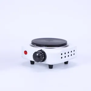 Vue détaillée de plaque chauffante électrique compacte, mini poêle portable 500W cuisine café thé.