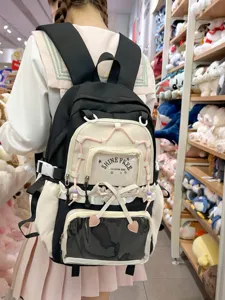 Zaino da scuola per studenti di grande capacità trasparente stile Harajuku dolce