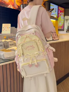 Zaino Ita Harajuku Dolce Color-Block Trasparente Grande Capacità Per Studenti e Scuole