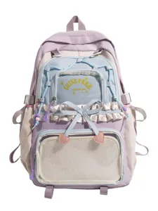 Zaino ita trasparente bicolore dolce, grande capacità borsa scolastica per studenti adolescenti.