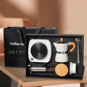 Style Italien Cafetière Ensemble Boîte Cadeau Moka Cuisinière Électrique Moulin Kit Cafetière Maison Cuisine Cadeau