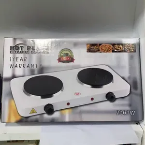 Double burner electric hot plate stove 2000W countertop cooking appliance main view