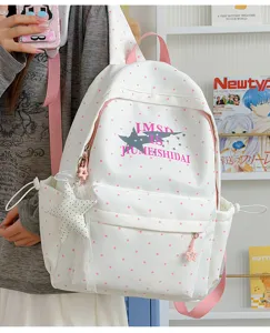 Japanese style anime letter star print polka dot large capacity school student backpack
