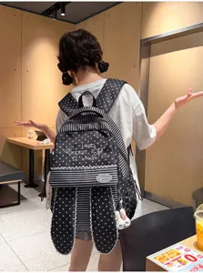 Sac à dos style Harajuku japonais mignon motif étoiles et rayures vue détaillée