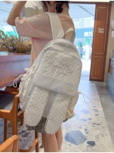 Sac à dos style Harajuku japonais oreilles de lapin rayé étoiles pour les étudiants