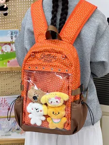 Zaino Ita trasparente a pois carino grande capacità borsa scolastica tempo libero