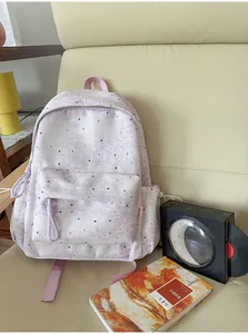 Süßer Rucksack mit Sternenmuster für Schüler, große Kapazität, praktischer Alltagsrucksack.