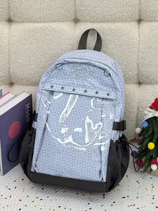 Zaino per studenti a pois trasparente carino borsa scolastica elegante di grande capacità ita bag