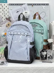 Zaino da studente trasparente a pois carino grande capacità borsa scolastica itabag