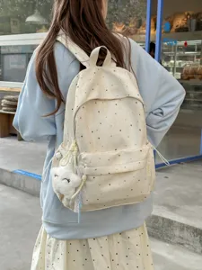 Süßer Sternen Canvas Schulrucksack für Studenten, große Kapazität lässiger Alltagsrucksack.