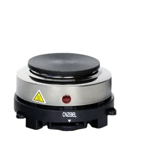 Portable electric hot plate stove with metal body for cooking tea and coffee making.