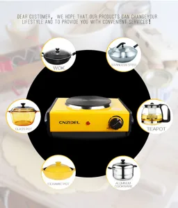 Vista dettagliata della piastra elettrica da 1000w con esposizione di vari utensili cucina.