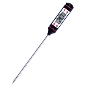 Digitales Bratenthermometer mit Edelstahl-Messfuehler fuer Kueche Kochen und Backen