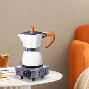 Ensemble de cuisinière électrique multifonctionnelle de 500W et cafetière moka pour thé et café.