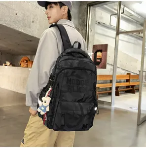 Stylish camouflage large capacity school backpack with multiple compartments for students daily