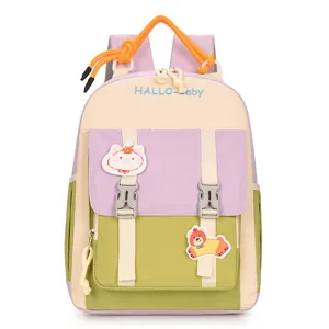 Japanese style color block cute kids backpack for kindergarten school and daily use cute style.